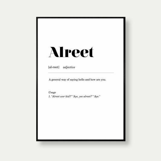 Alreet Geordie Definition Print