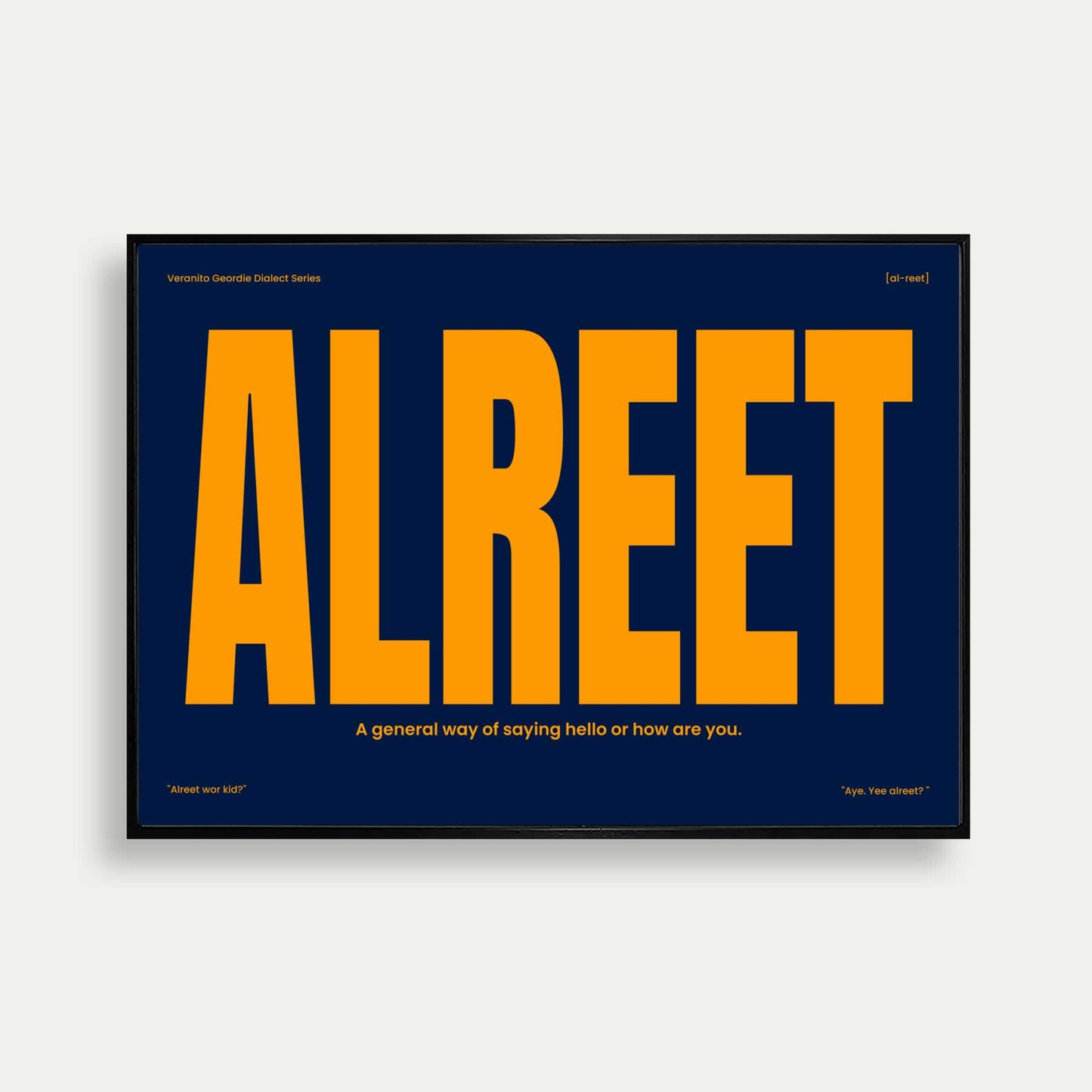 Alreet Newcastle Slang Print Blue Orange Edition