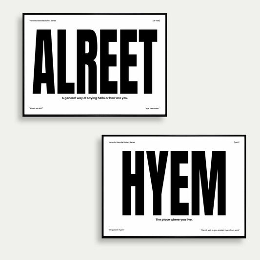 Alreet & Hyem Set Of 2 Geordie Prints