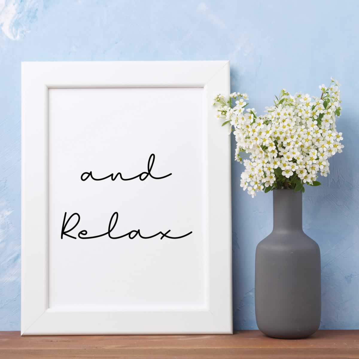 And Relax Chic Bathroom Print
