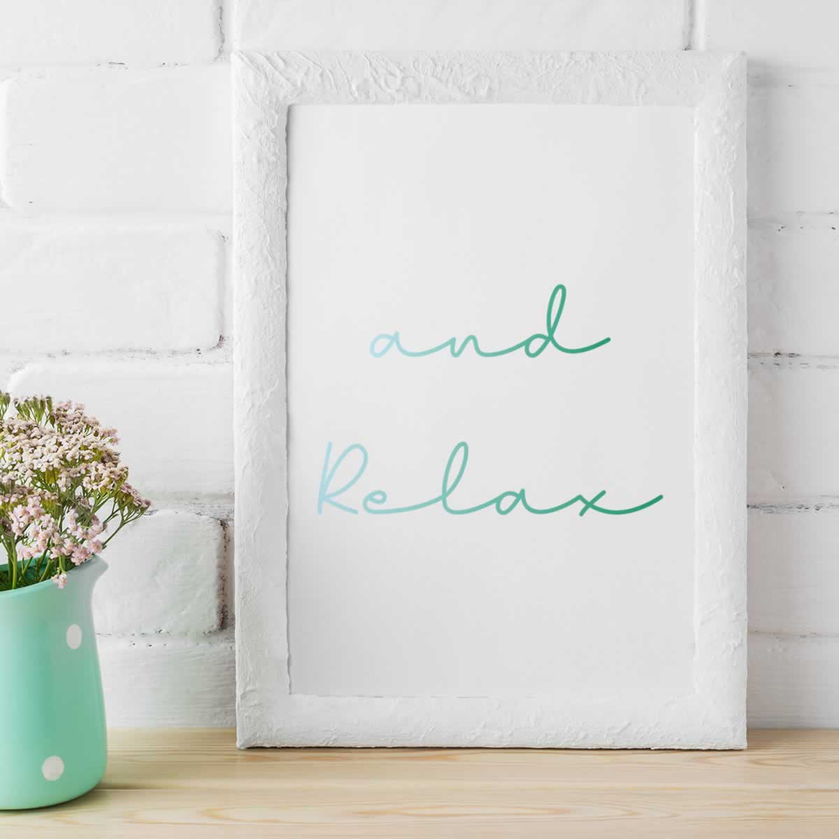 And Relax Modern Print In Green And Blue