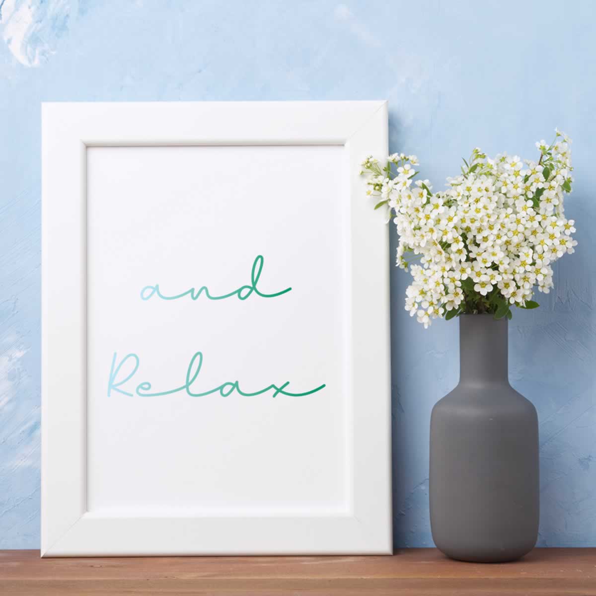 And Relax Classy Print In Green And Blue For The Bathroom