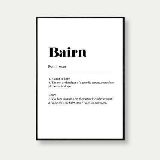 Bairn Geordie Definition Print
