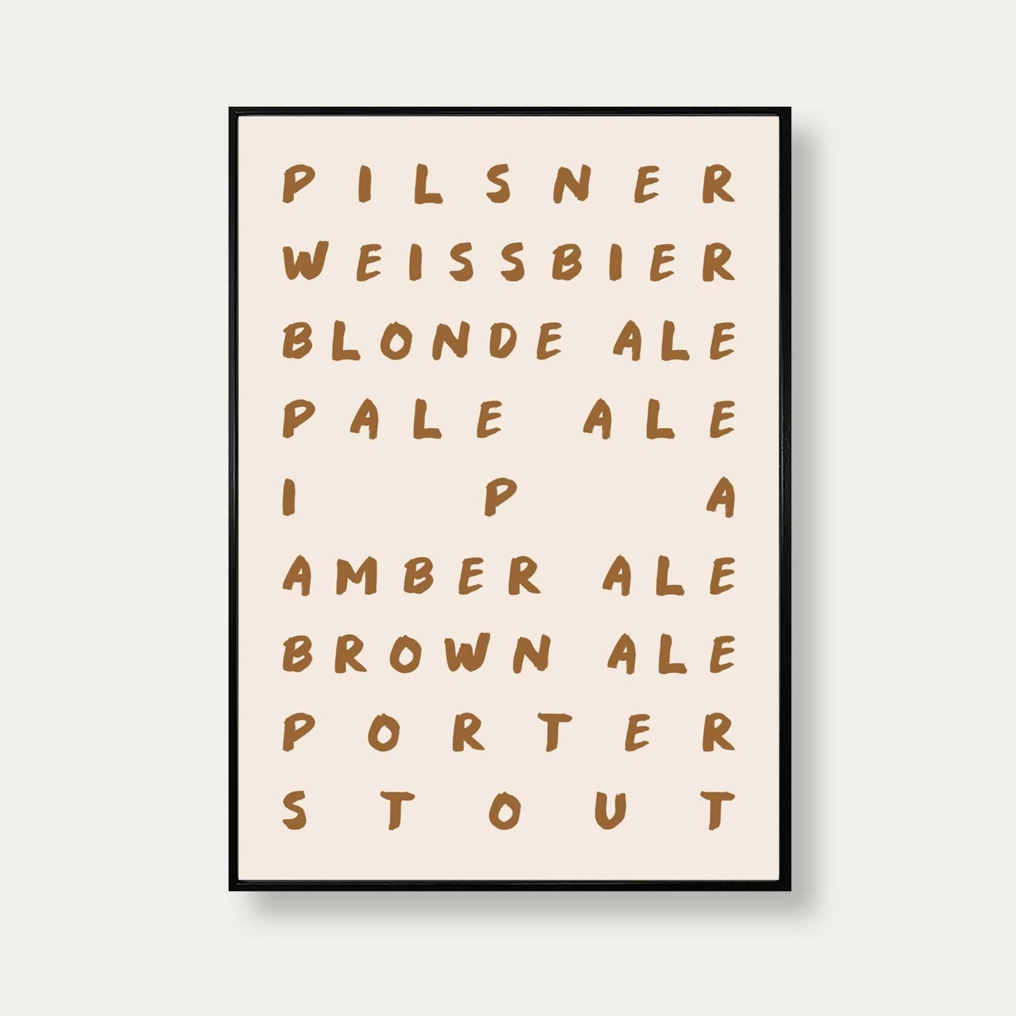 Beer And Ales Art Print In Beige