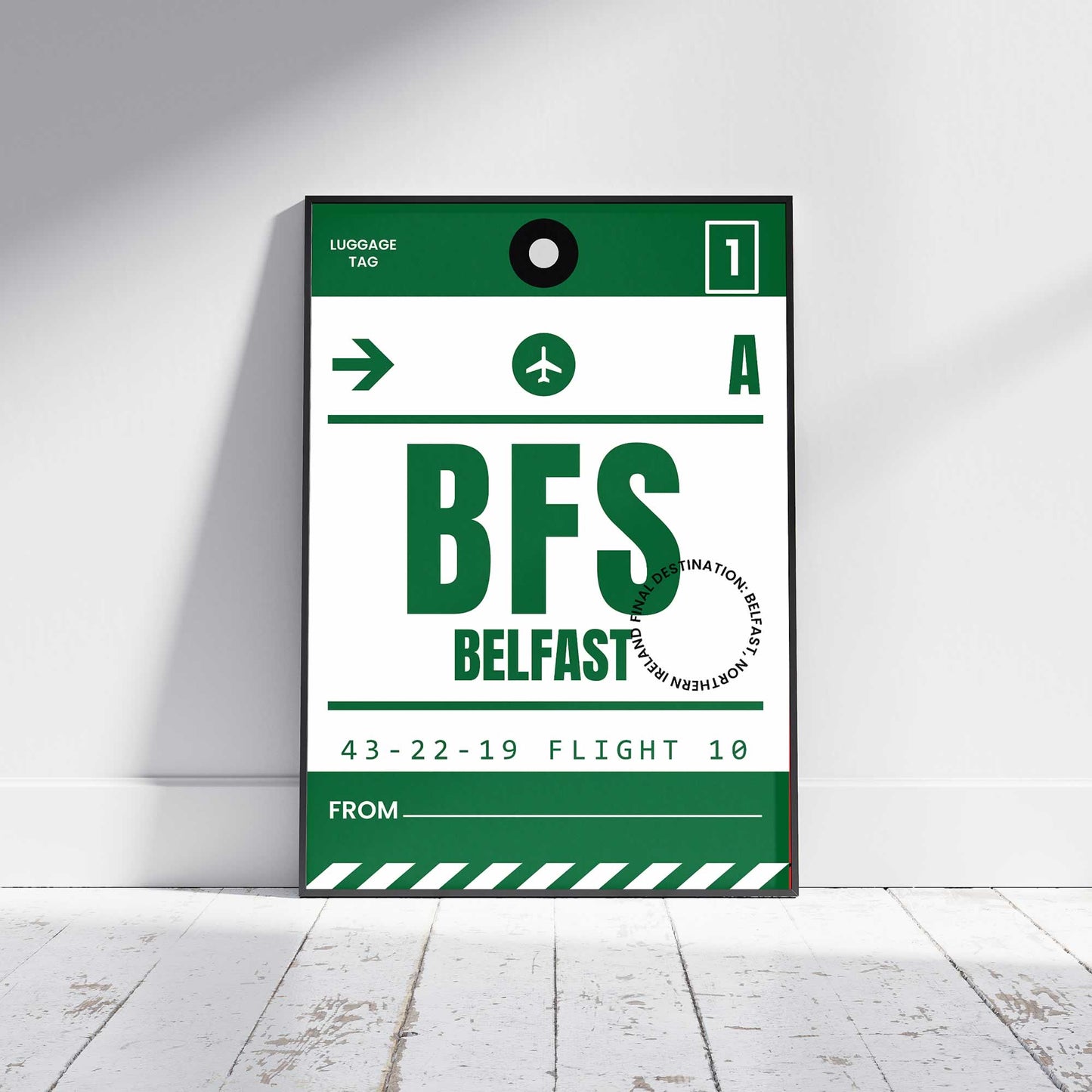 Belfast Luggage Tag Travel Poster Print