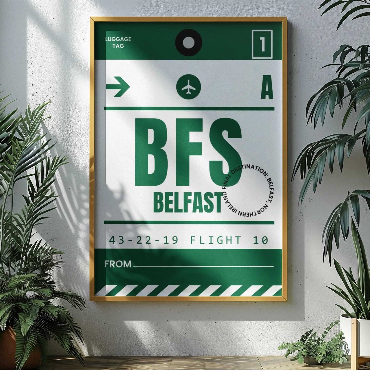 Belfast Luggage Tag Wall Art