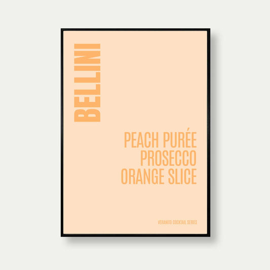 Bellini Cocktail Typography Print