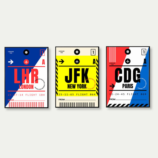 Big Cities Travel Prints - Set Of 3 - London New York Paris