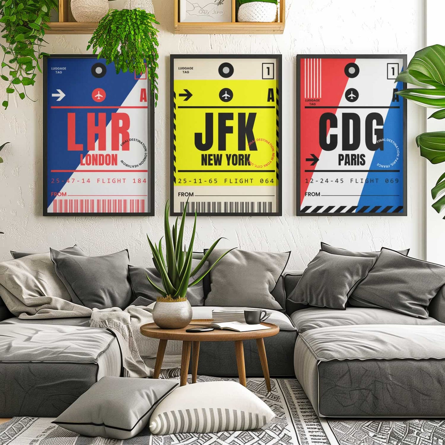 Set Of 3 Travel Posters - London New York Paris