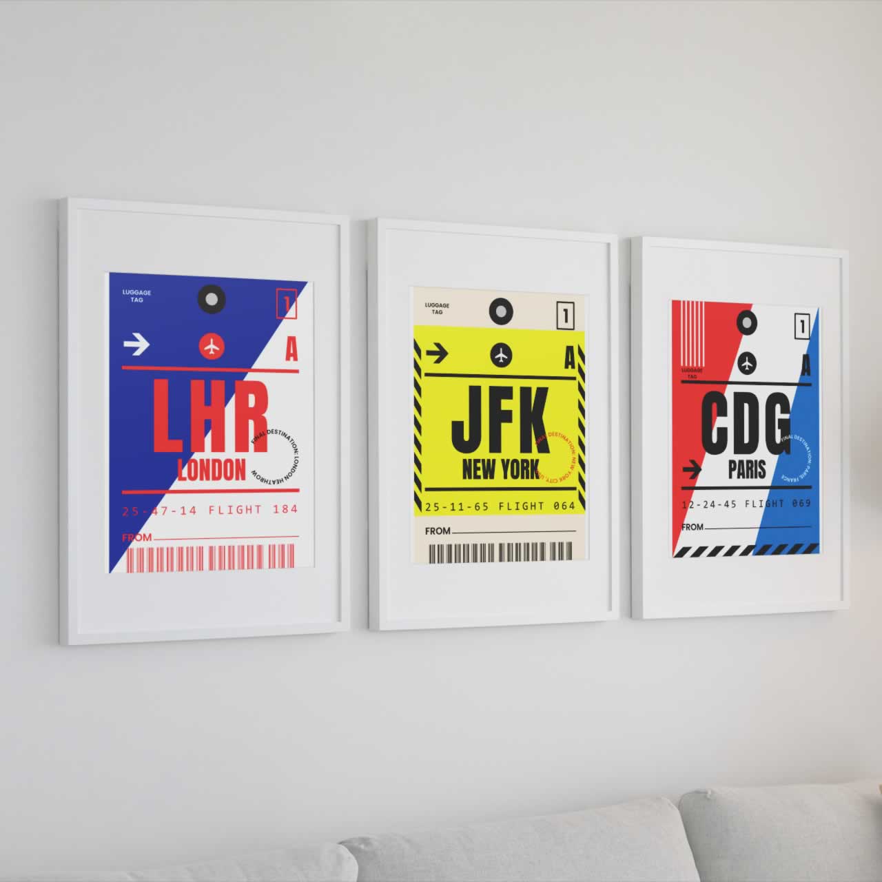 Big Cities Travel Prints - Set Of 3 - London New York Paris Wall Art