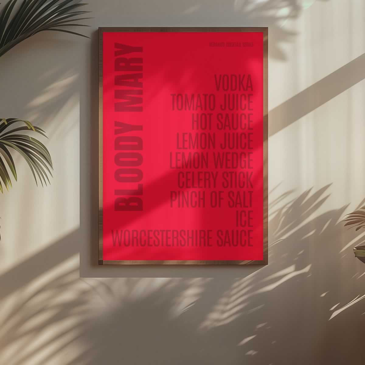 Bloody Mary Typography Cocktail Wall Art