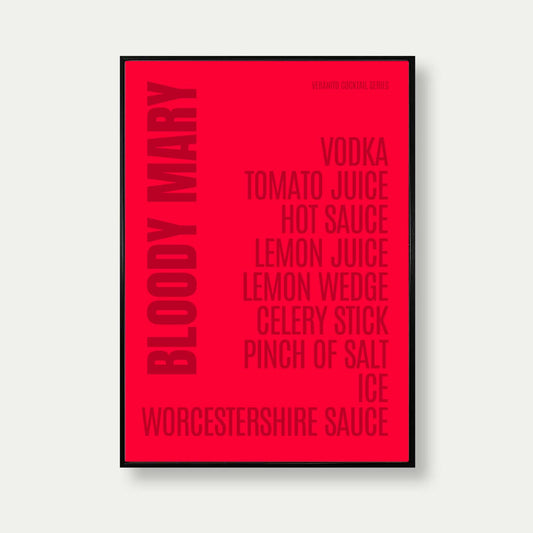 Bloody Mary Typography Cocktail Print