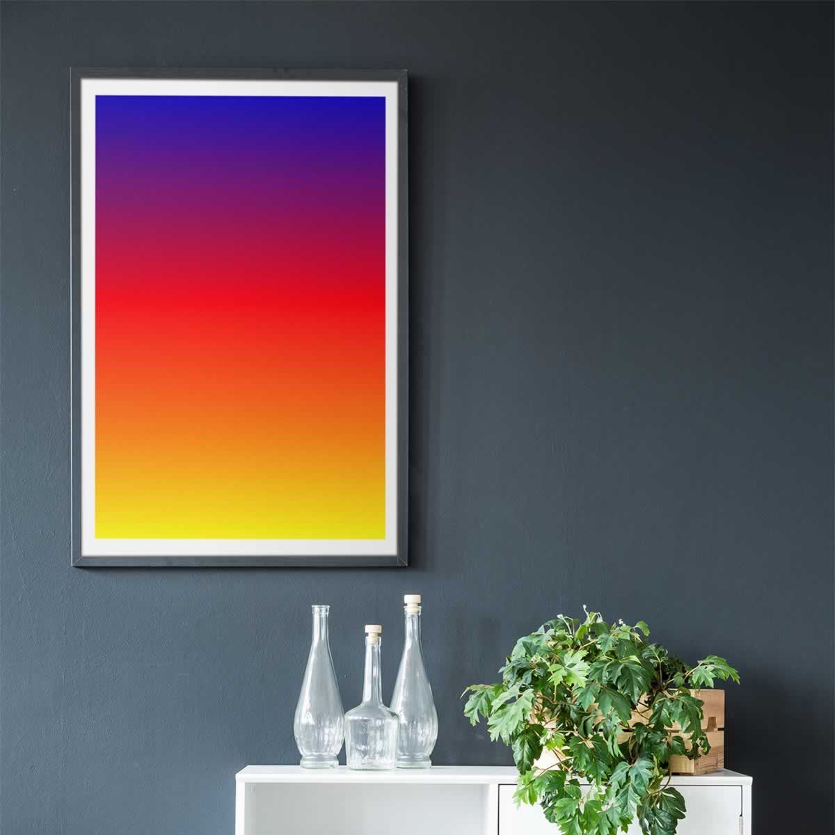 Blue Red Yellow Gradient Art Print