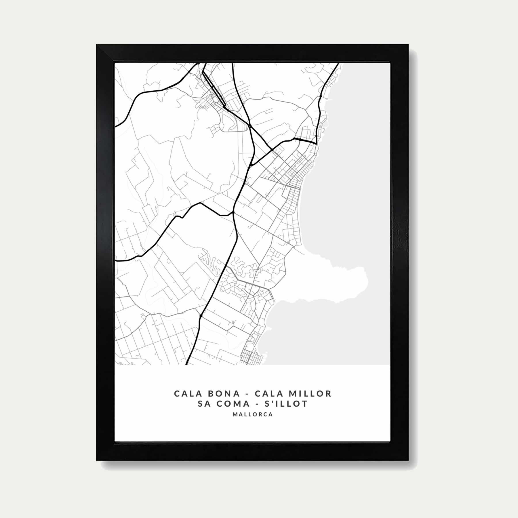Cala Bona Map Print Veranito