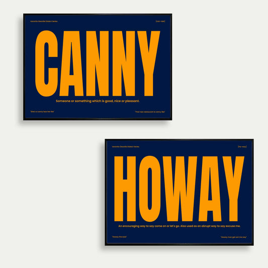 Canny & Howay Set Of 2 Geordie Prints Blue Edition