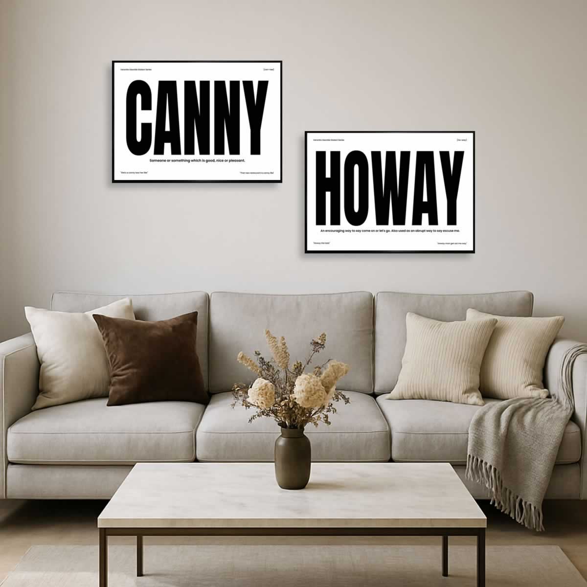 Canny & Howay Set Of 2 Geordie Wall Art For The Living Room