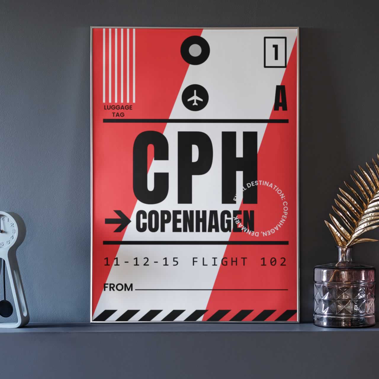 Copenhagen Luggage Tag Print