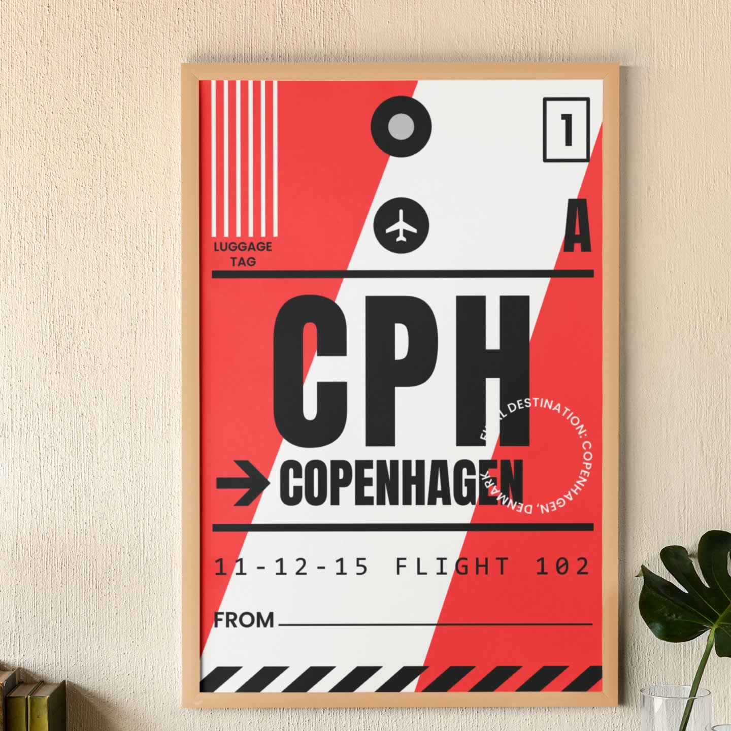 Copenhagen Luggage Tag Print