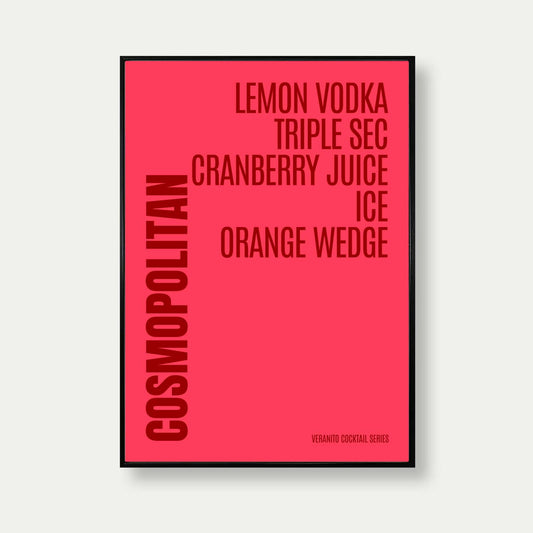 Cosmopolitan Cocktail Typography Print