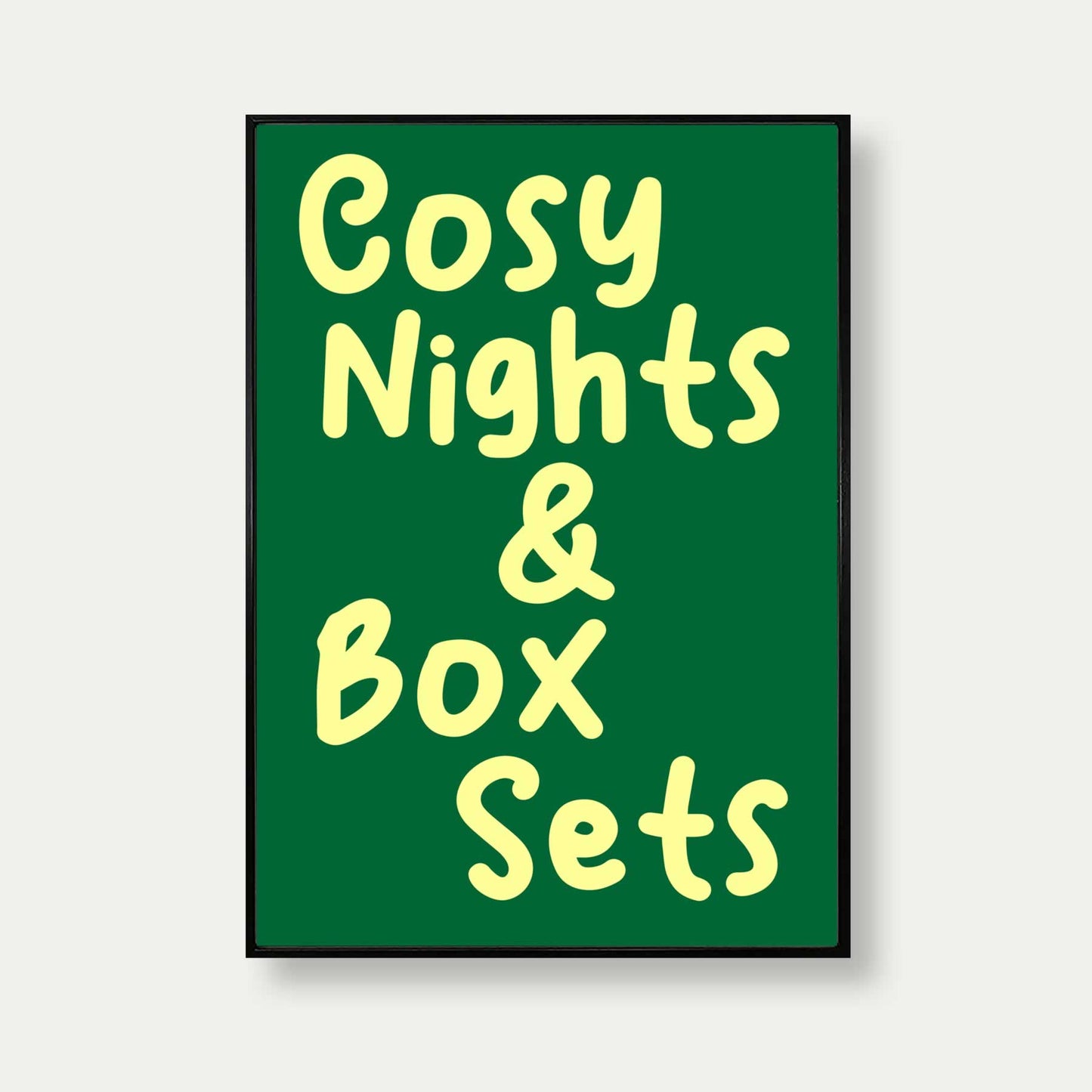 Cosy Nights And Box Sets Art Print In Green