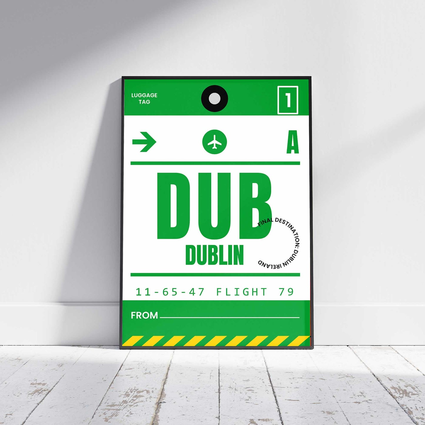 Dublin Luggage Tag Travel Poster Print
