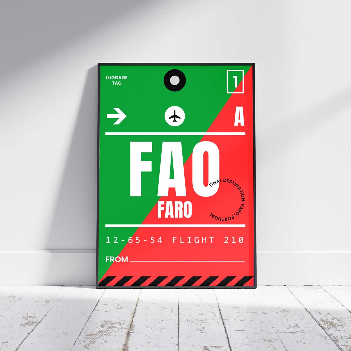 Faro Portugal Luggage Label Poster Print