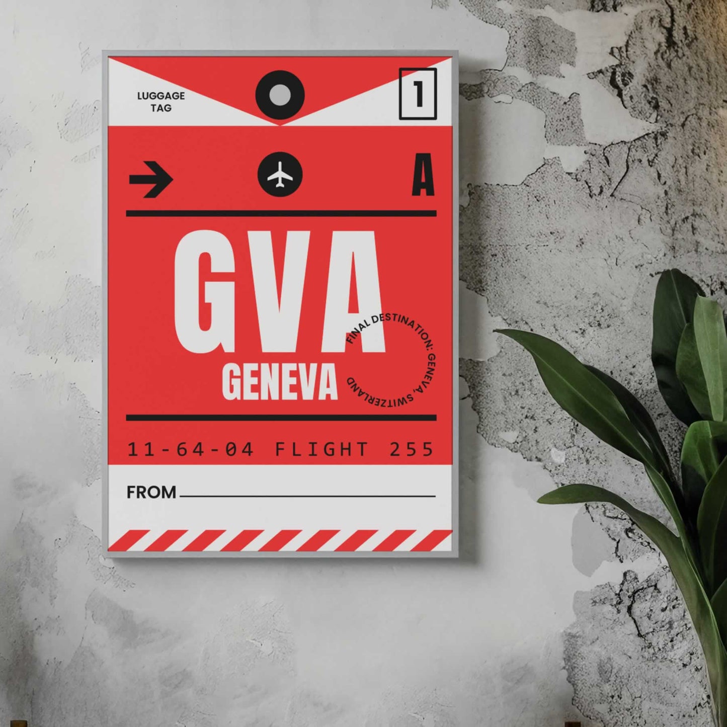 Geneva Luggage Tag Wall Art