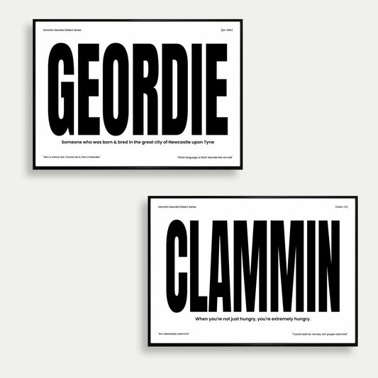 Geordie & Clammin Set Of 2 Geordie Prints
