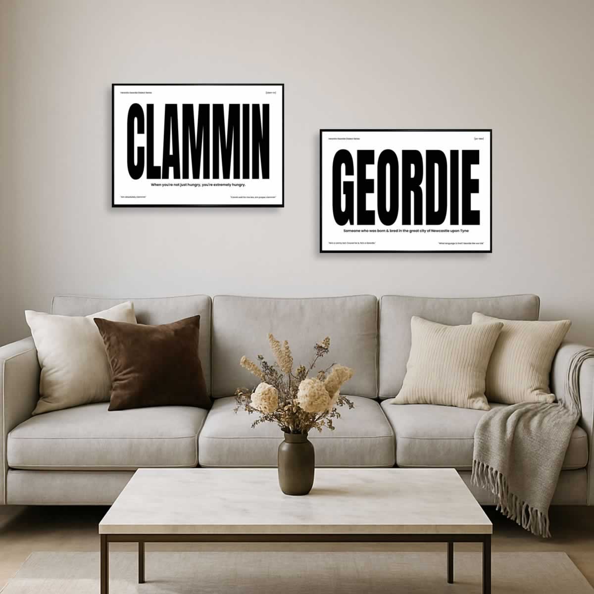 Geordie & Clammin Set Of 2 Geordie Wall Art For The Living Room