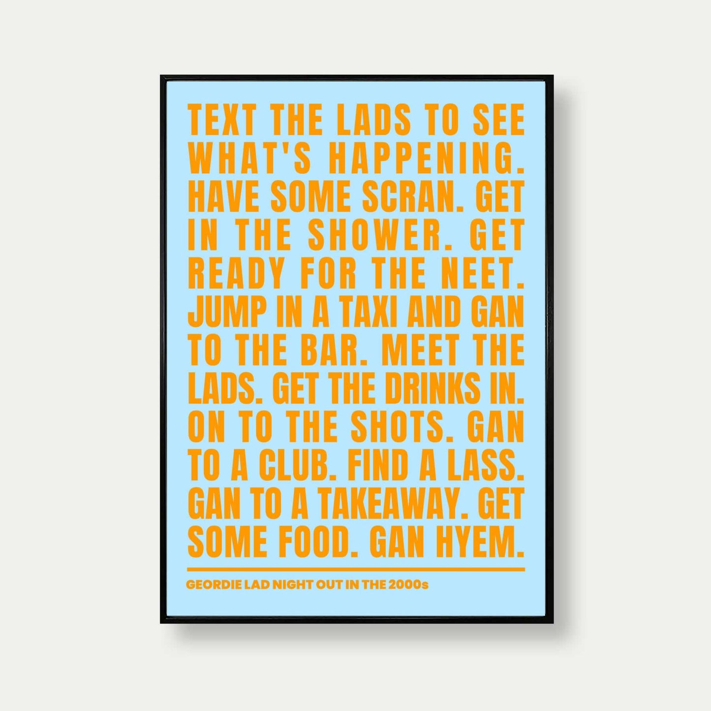 Geordie Lad Night Out In 2000s Print In Blue And Orange
