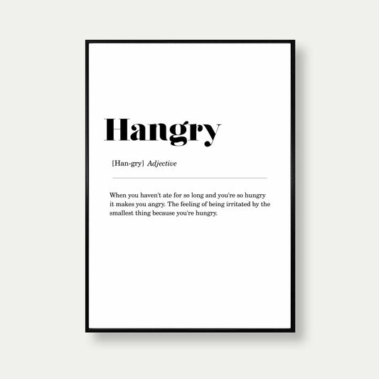 Hangry Definition Poster Print