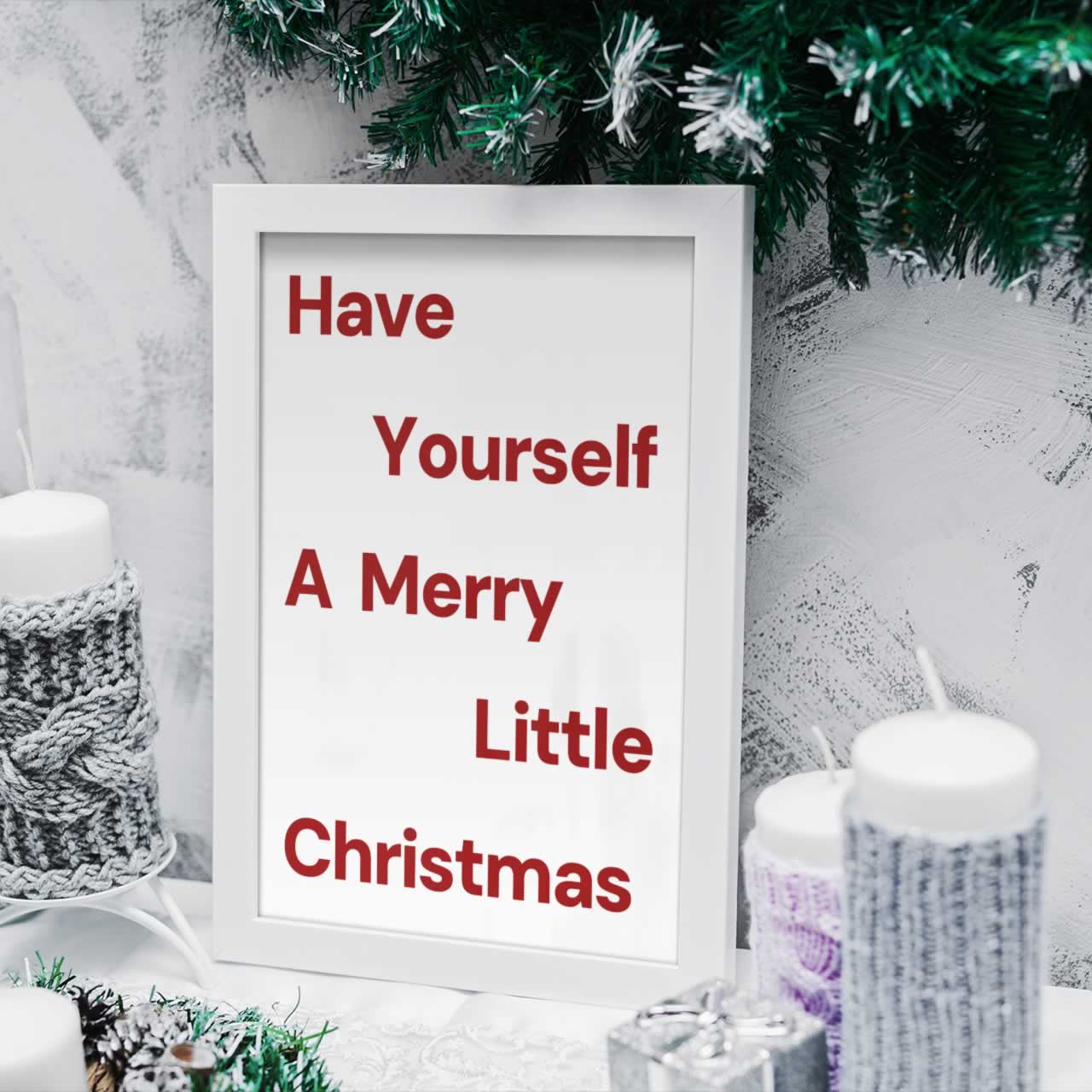Have Yourself A Merry Little Christmas Wall Art In Red