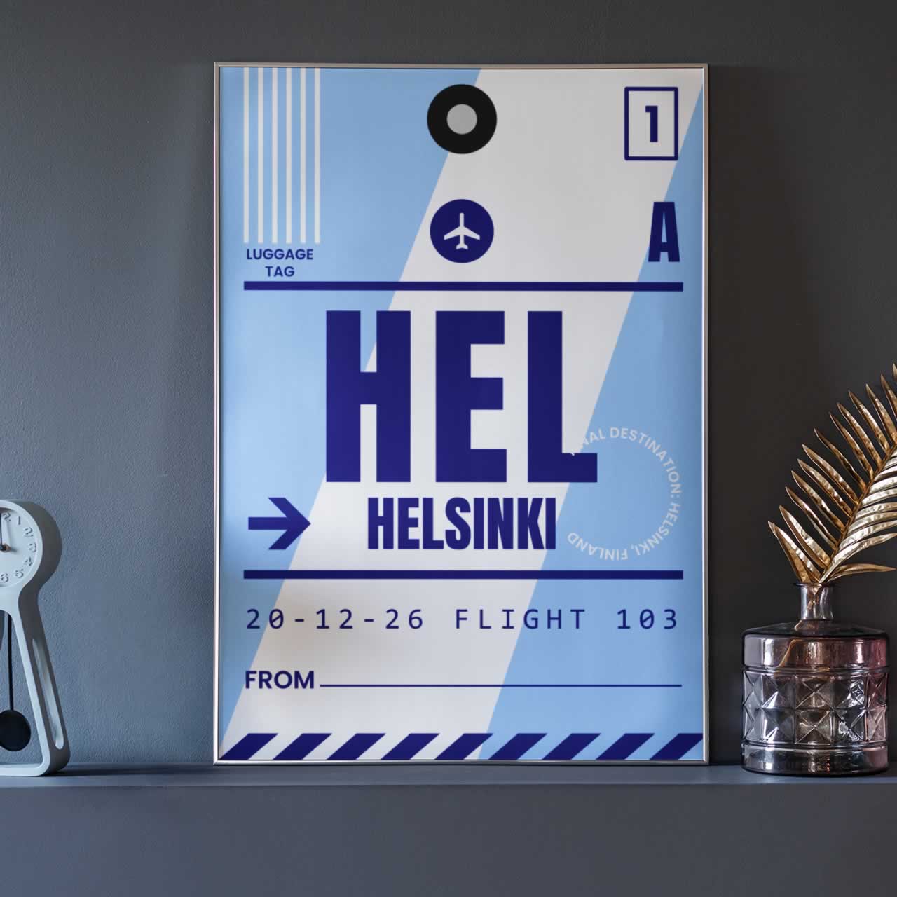 Helsinki Luggage Tag Travel Print
