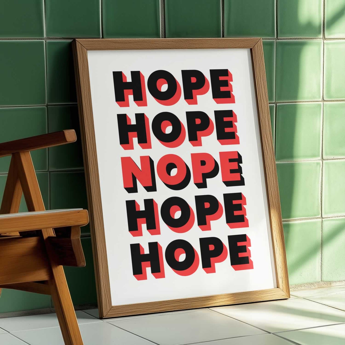 Hope Nope Typography Print For Living Room