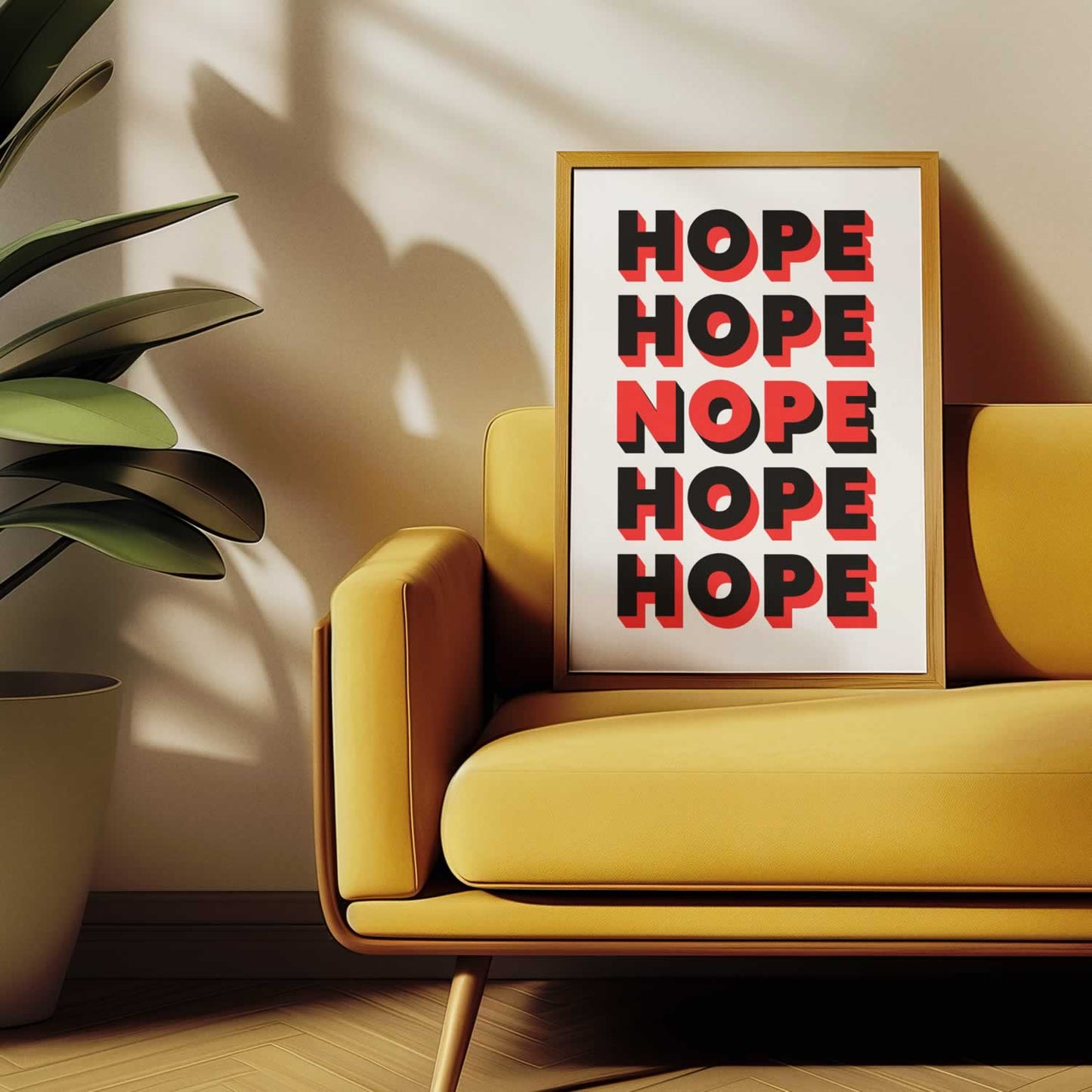 Hope Nope Typography Print For Bedroom