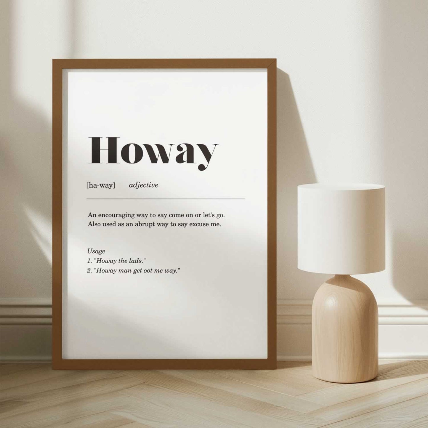 Howay Geordie Newcastle Slang Art Print