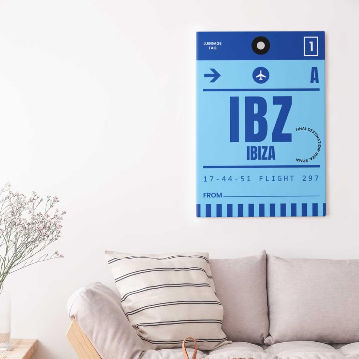 Ibiza Luggage Label Poster Print