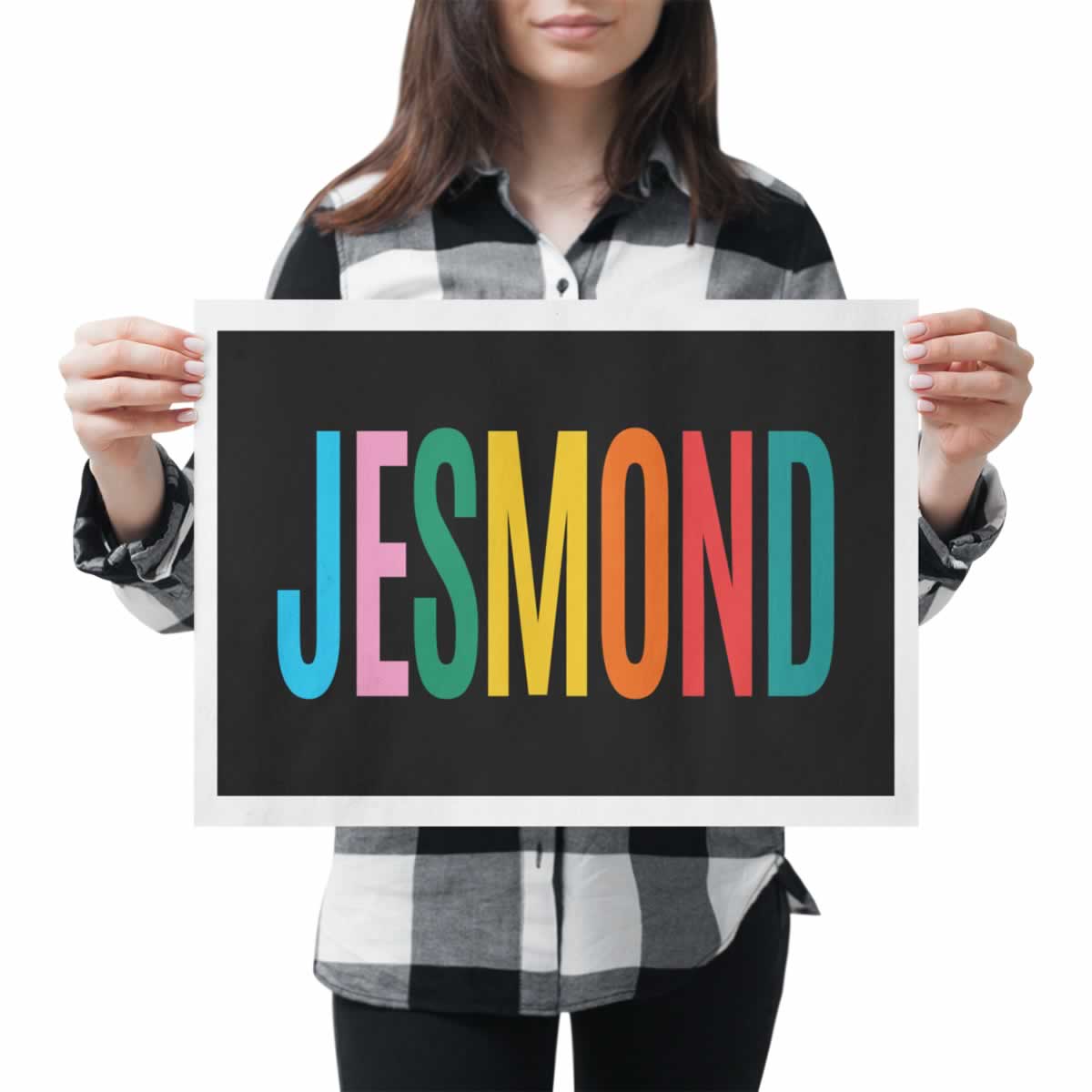 Jesmond Newcastle Colourful Typography Print In Hand