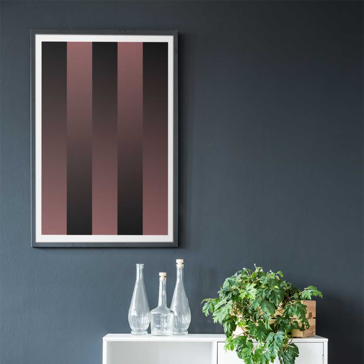 Brown Stripes Gradient Stripes Dark Chocolate Art Print