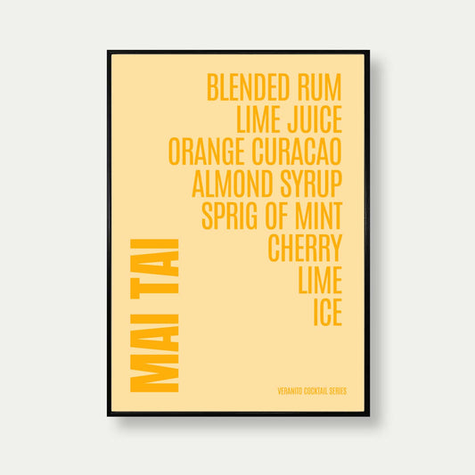 Mai Tai Cocktail Typography Print