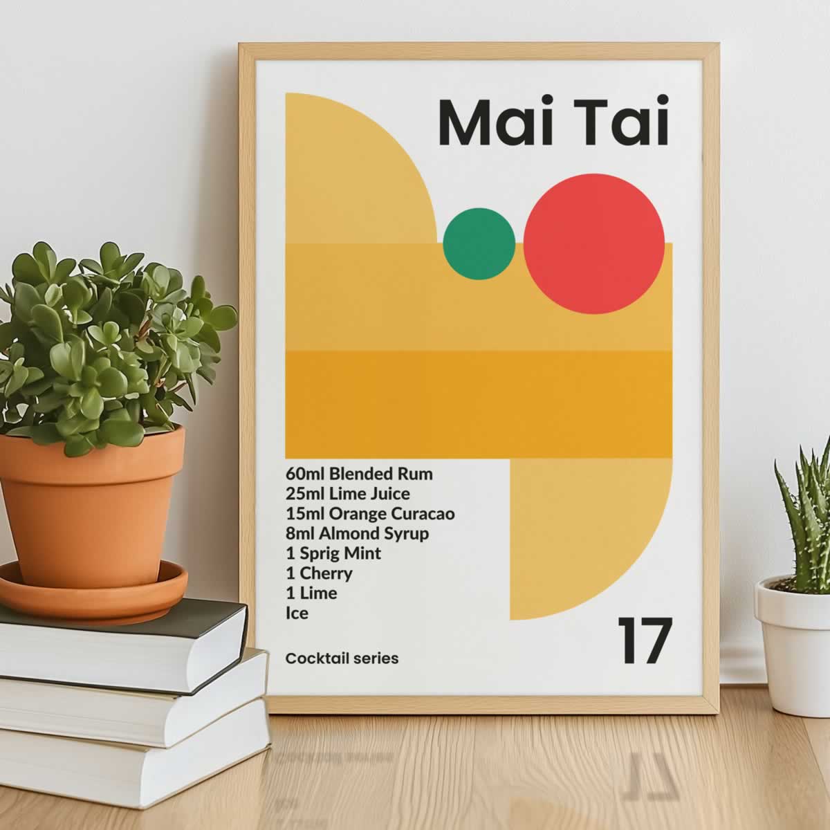 Mai Tai Cocktail Print For Home Bar