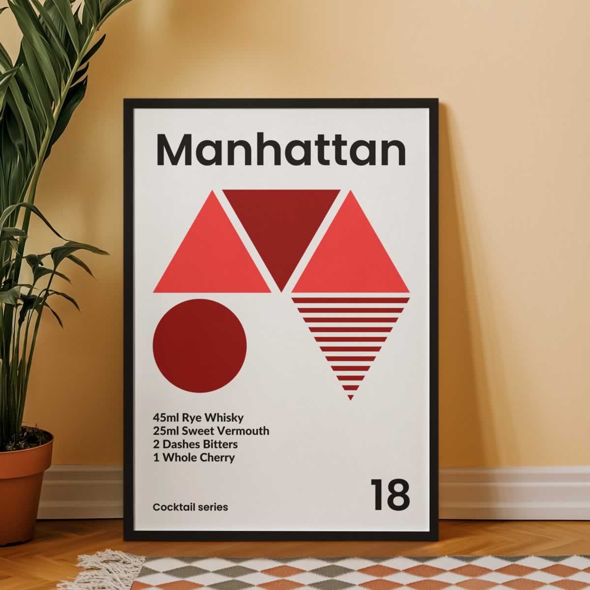 Manhattan Cocktail Print For Kitchen