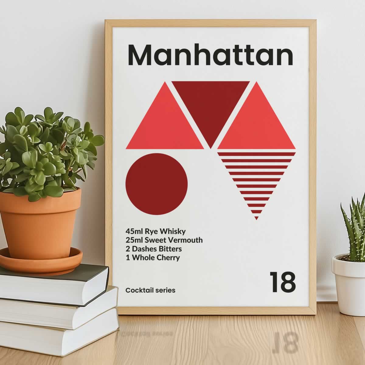 Manhattan Cocktail Print For Home Bar