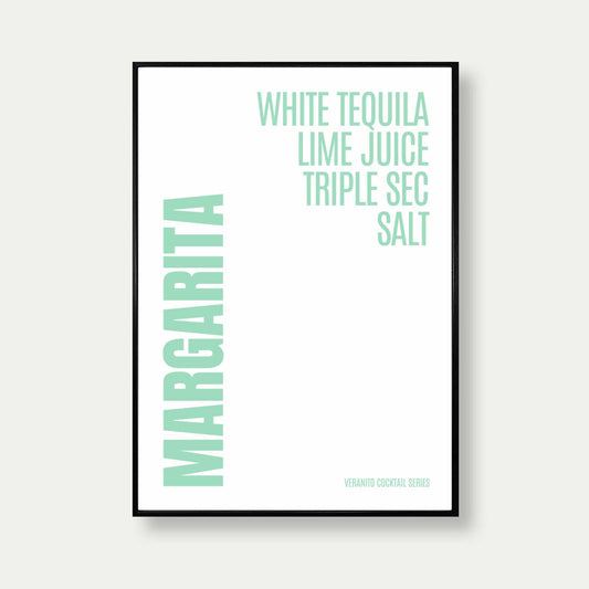 Margarita Cocktail Poster With Drinks List