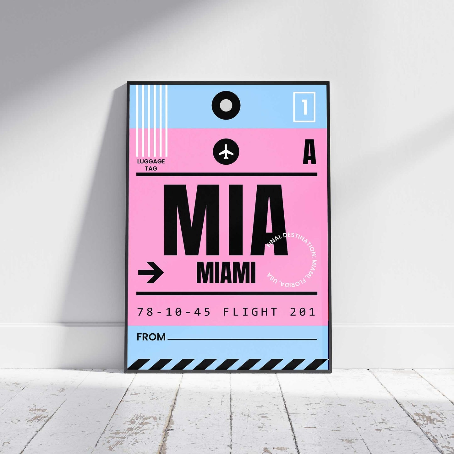 Miami Luggage Tag Travel Wall Art