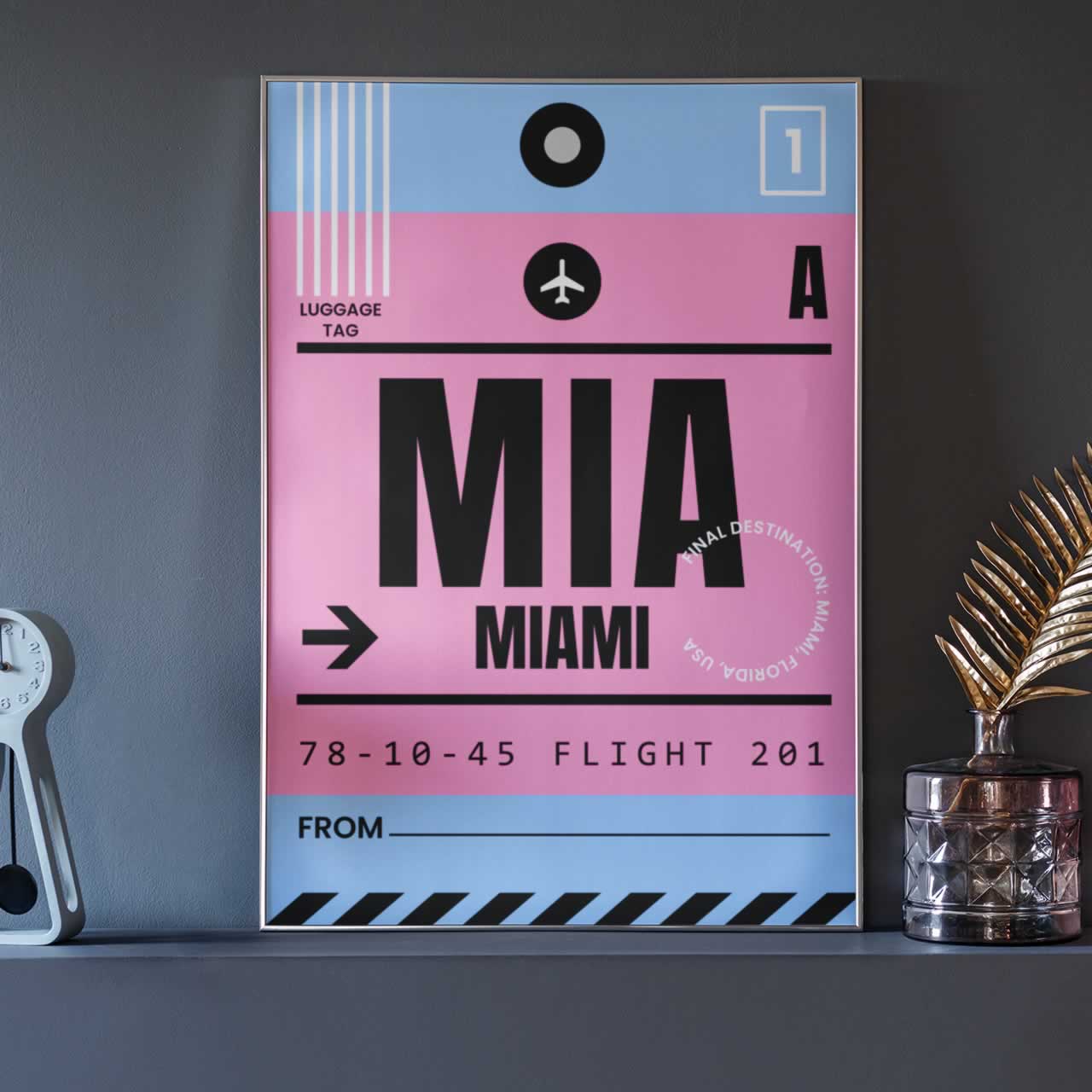 Miami Luggage Tag Travel Print
