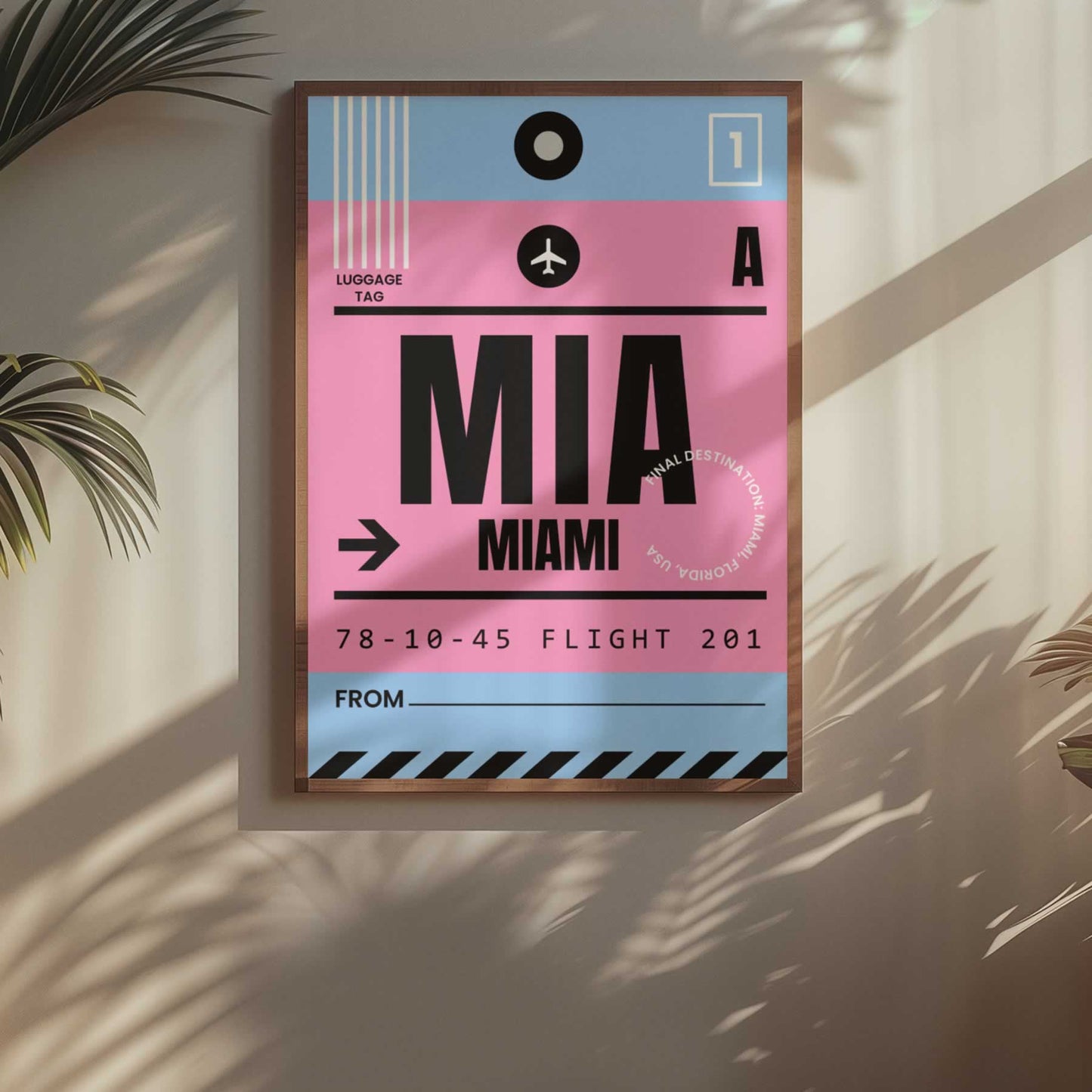 Miami Luggage Tag Travel Poster