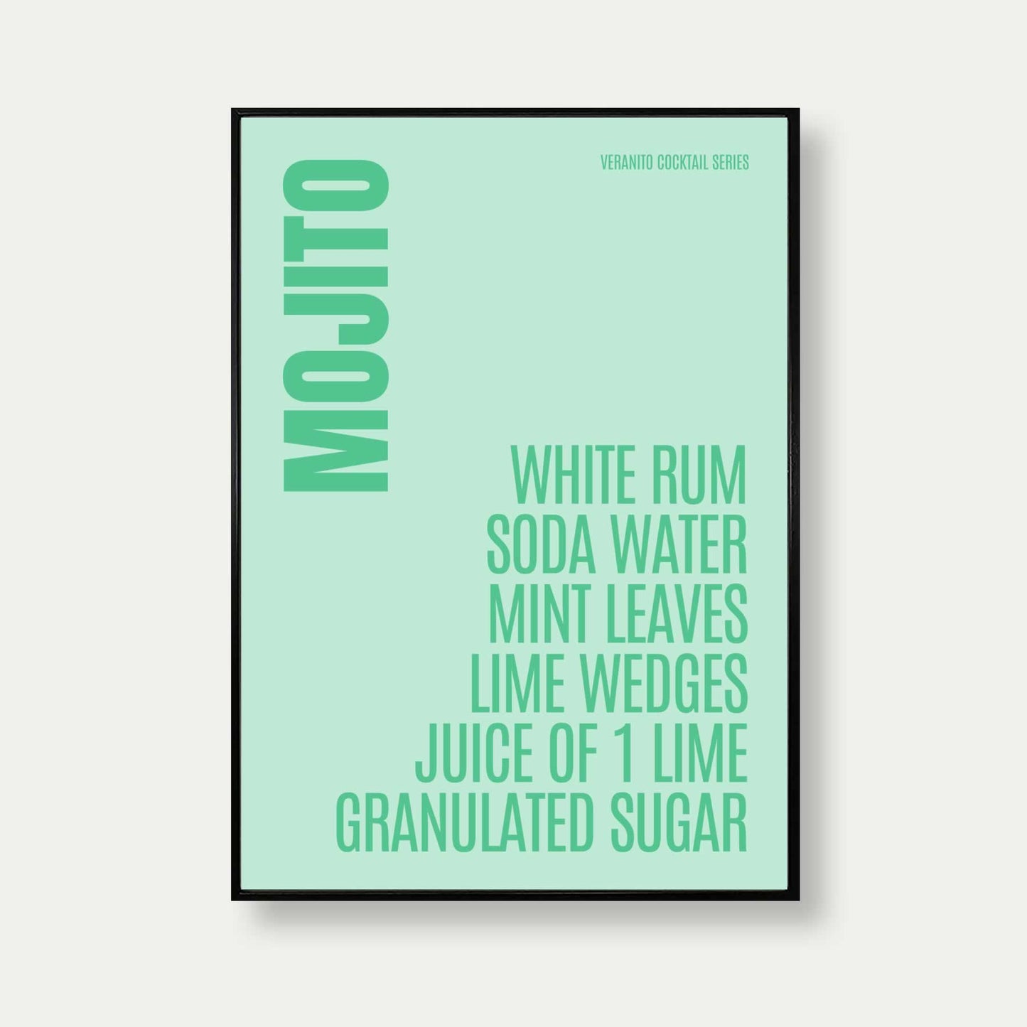 Mojito Cocktail Typography Print