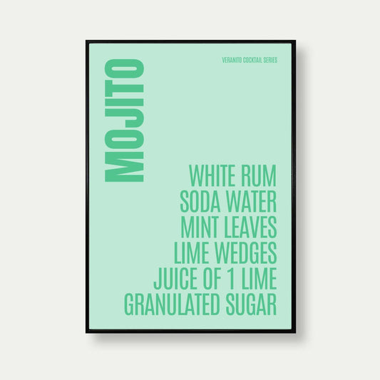 Mojito Cocktail Typography Print