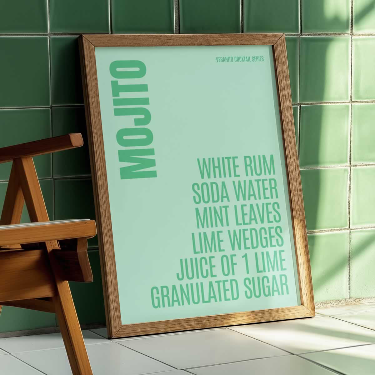 Mojito Cocktail Typography Print